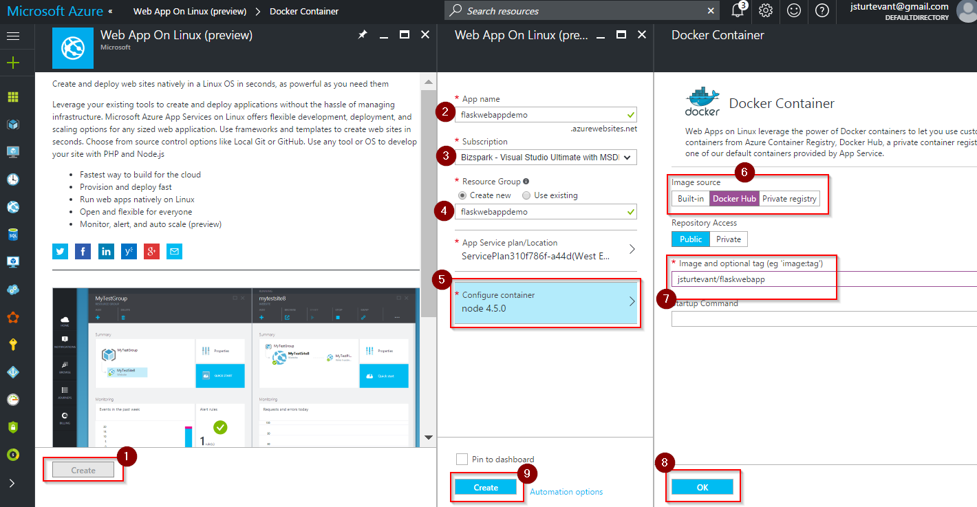 new azure web app for linux