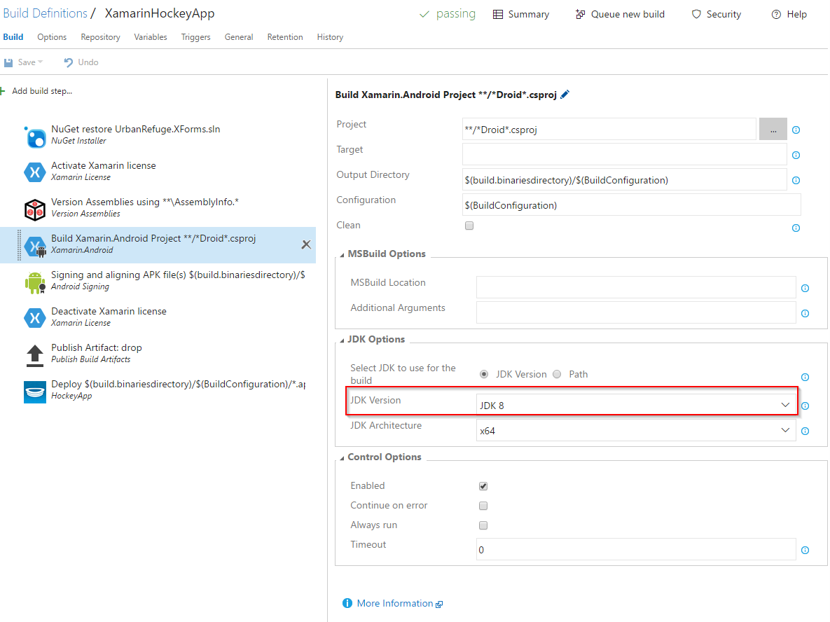 update jdk version number in vsts